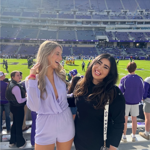 Revolve Superdown Kaycie Drape Neck Romper in Lilac - Picture 7 of 7